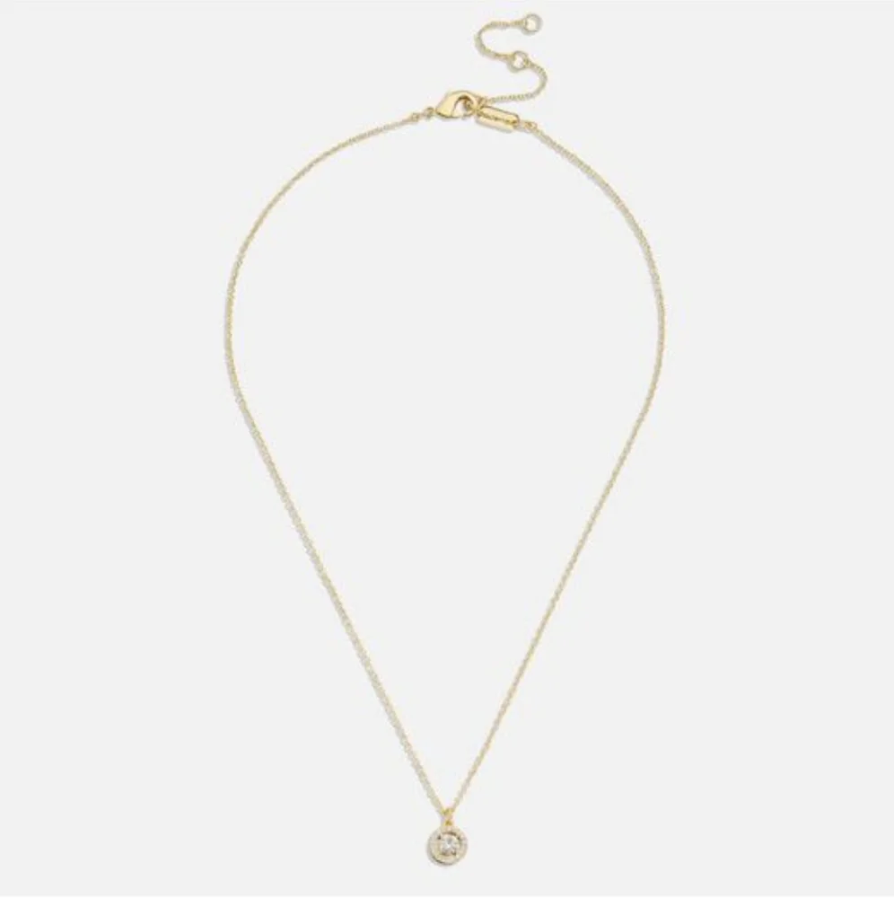 COACH Pave Halo Necklace in Gold NWT $125 - Picture 6 of 8